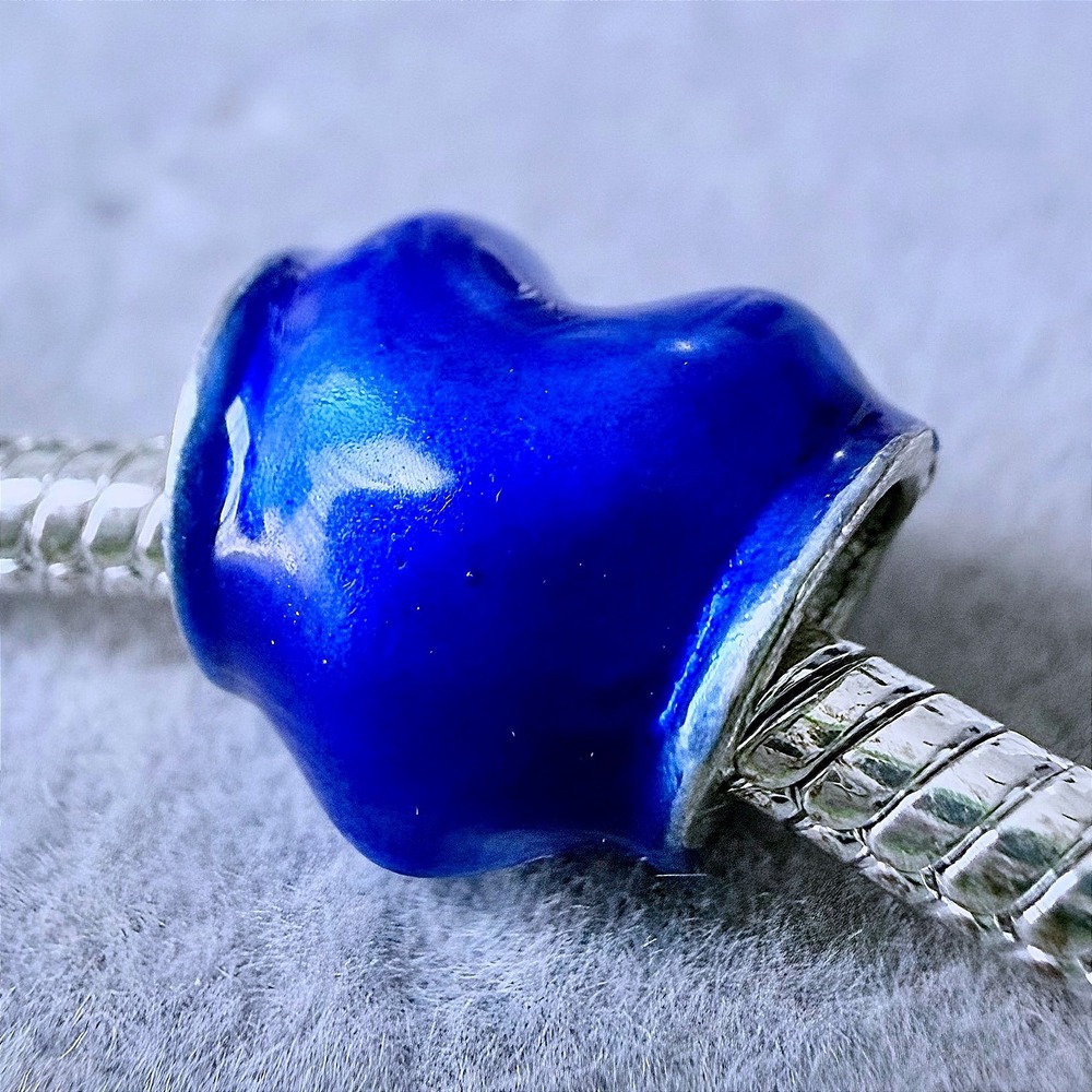 Blue Enamel Heart Charm‎ fits PANDORA
